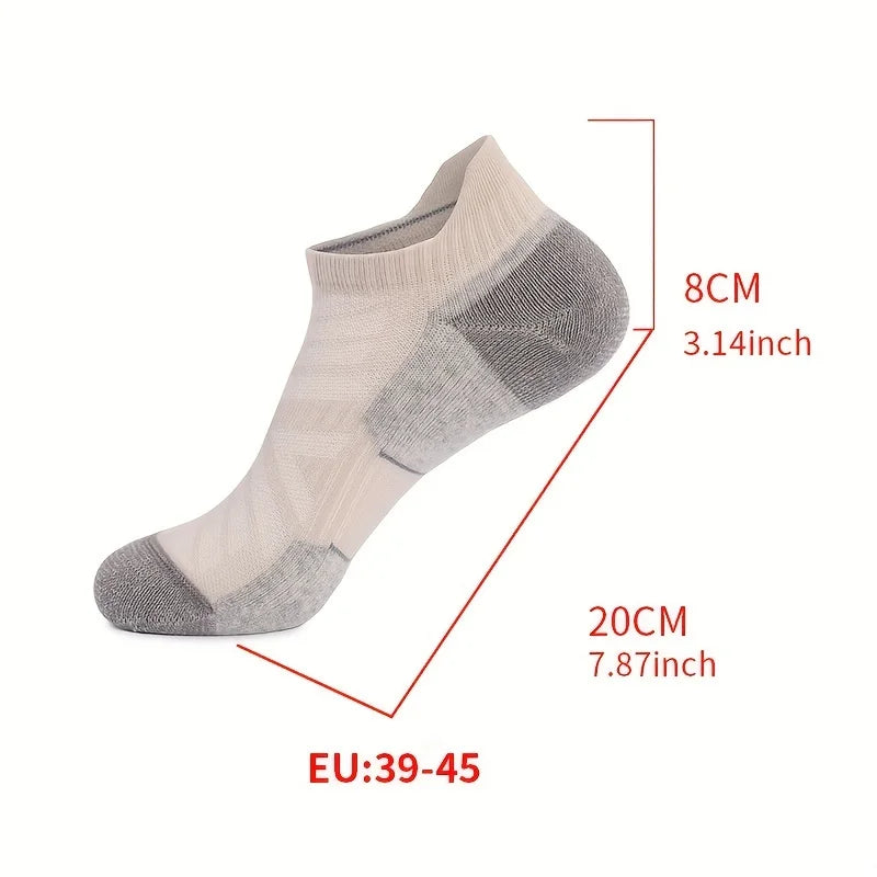 5 Pairs Unisex Merino Wool Ankle Hiking Running Socks Compression Support Thick Cushion No Show Socks Men Women Socks Breathable