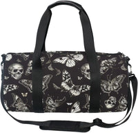 Sports Duffel Bags Gothic Skull Butterfly Athletic Gym Bag Overnight Workout Travel Tote Luggage for Men Women Yoga