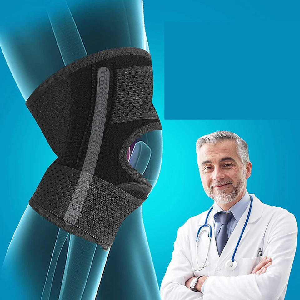 AOLIKES 1PC Knee Brace with Side Stabilizers Relieve Meniscus Tear Knee Pain Joint Pain Relief Adjustable Knee Support Knee Pads