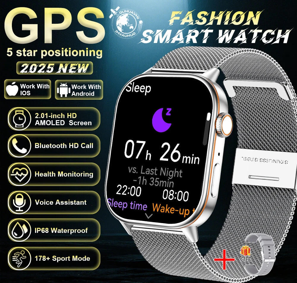 New For Android iOS Outdoor GPS SmartWatch Men 2.01