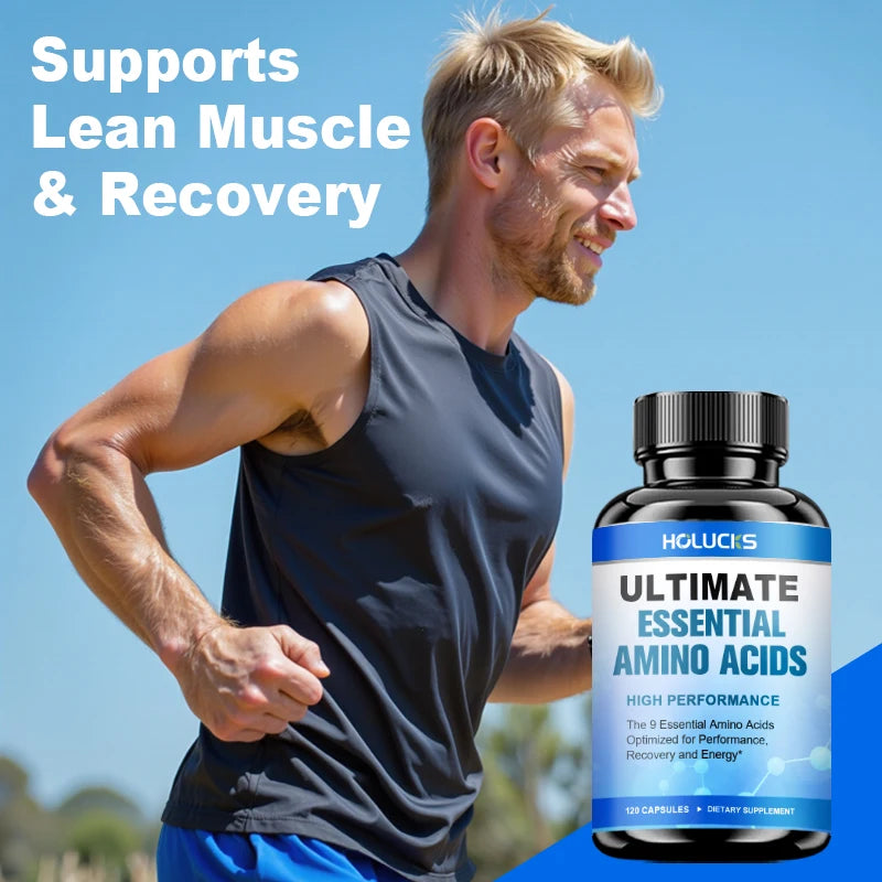 HOLUCKS Ultimate Essential Amino Acids Supplement, Support Muscle Repair, Recovery & Boost Energy for Gym & Fitness Enthusiasts