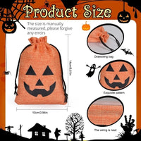 5pcs Halloween Ghost Festival Linen Drawstring Bag Christmas Party Decor Candy Jewelry Storage Gift Packing Sack Pouch