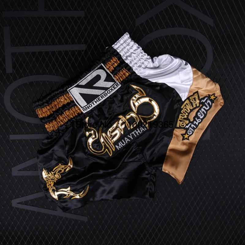 Tiger Muay Thai Shorts Satin Kick Boxing Shorts Mens Women Kids Gym Martial Arts MMA Training Clothes BJJ Fight Kickboxing Pants