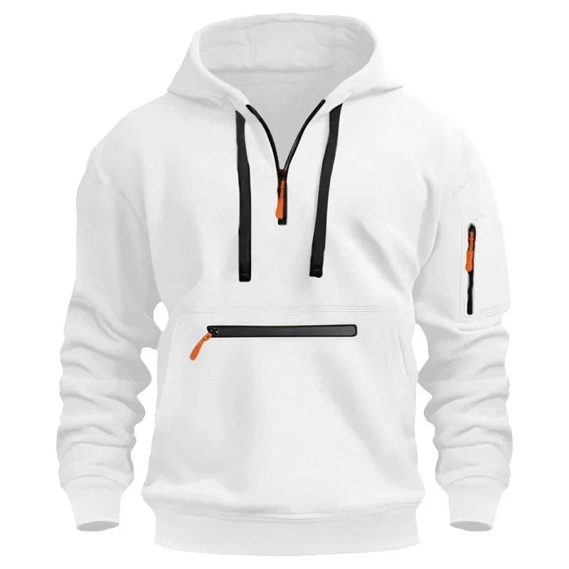 2025 New Men's Hoodies Winter Hooded Shirt Wear Fleece Multi Pocket Fashion Tops Hoody Loose Oversized Pullover Man Clothing