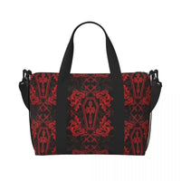 Gothic Vampire Halloween Haunted Mansion Beach Travel Bag Large Capacity Tote Bags for Yoga Women Shopping Duffle Shoulder Bag