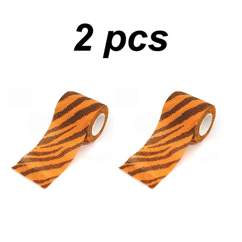 1/2/6 pcs Animal Printed Self Adhesive Tattoo Elastic Bandage 4.5m Sports Wrap Tape for Finger Joint Knee First Aid Kit Pet Tape