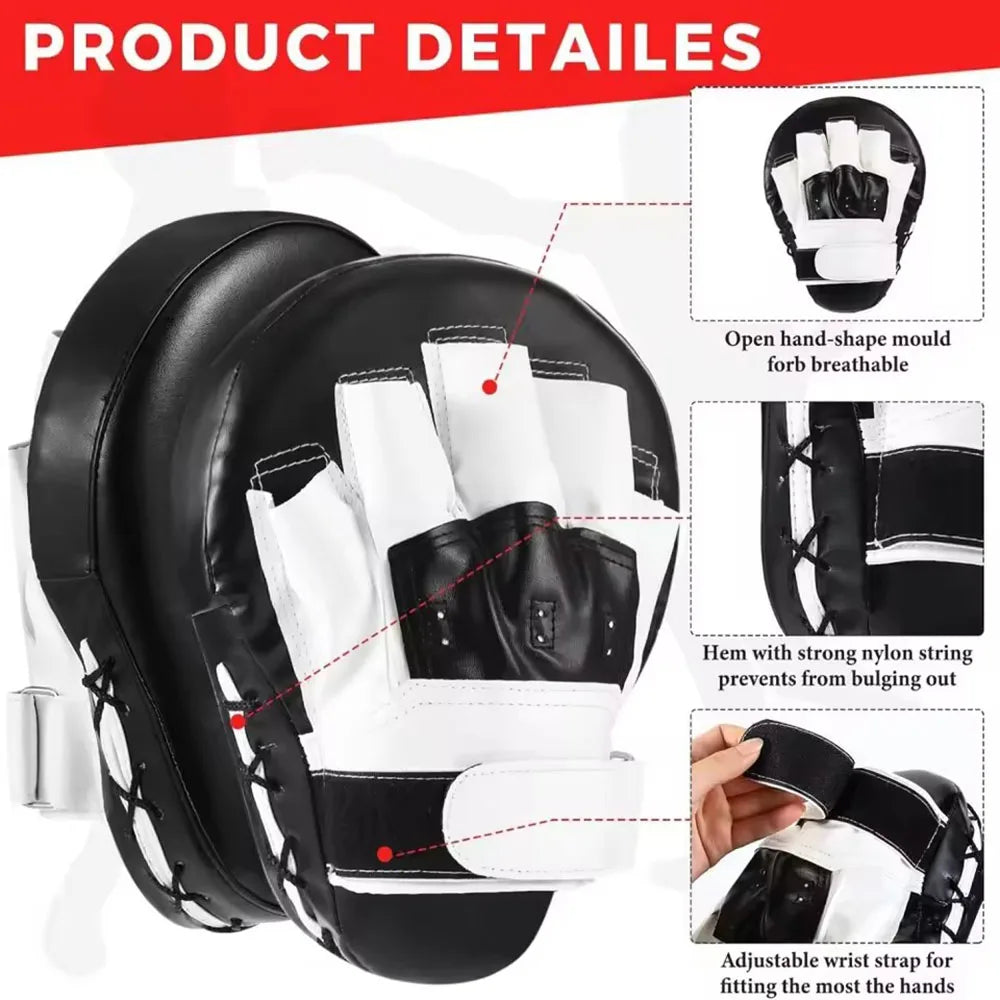 New 2pc Curved Boxing Bag Boxing Equipment Focus Punching Bags For Taekwondo Muay Thai Karate Adults Kids PU Training Paws Pads