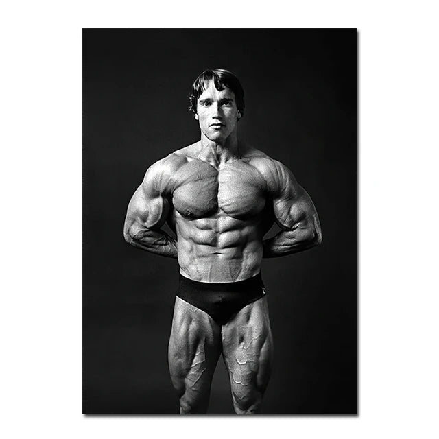 Bodybuilding Famous Character Pictures Arnold Schwarzenegger Fitness Art Posters Wall Art Canvas Painting for Gym Decor Painting
