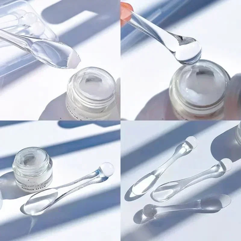 2pcs Eye Cream Applicator Spoon Roller Transparent Massage Stick Cosmetic Spatulas Wrinkle Facial Mask Skin Care Plastic Spoon