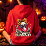 Funny Cute-Skeleton-Halloween Hoodie Skeleton Men Women Vintage Horror Graphic Pullover Sweatshirt Spooky Season Hoodies Gifts