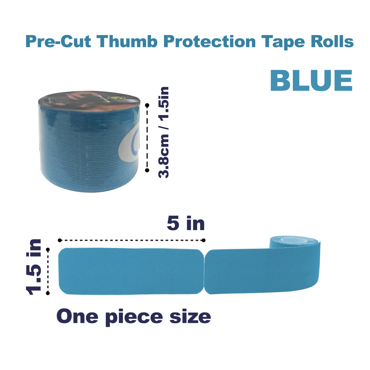 Crazy Fox Pre-cut Thumb Protection Tape Rolls Sport Athletic Pure Cotton Wave Shaped Adhesive for Hook Grips Gym Cross Training