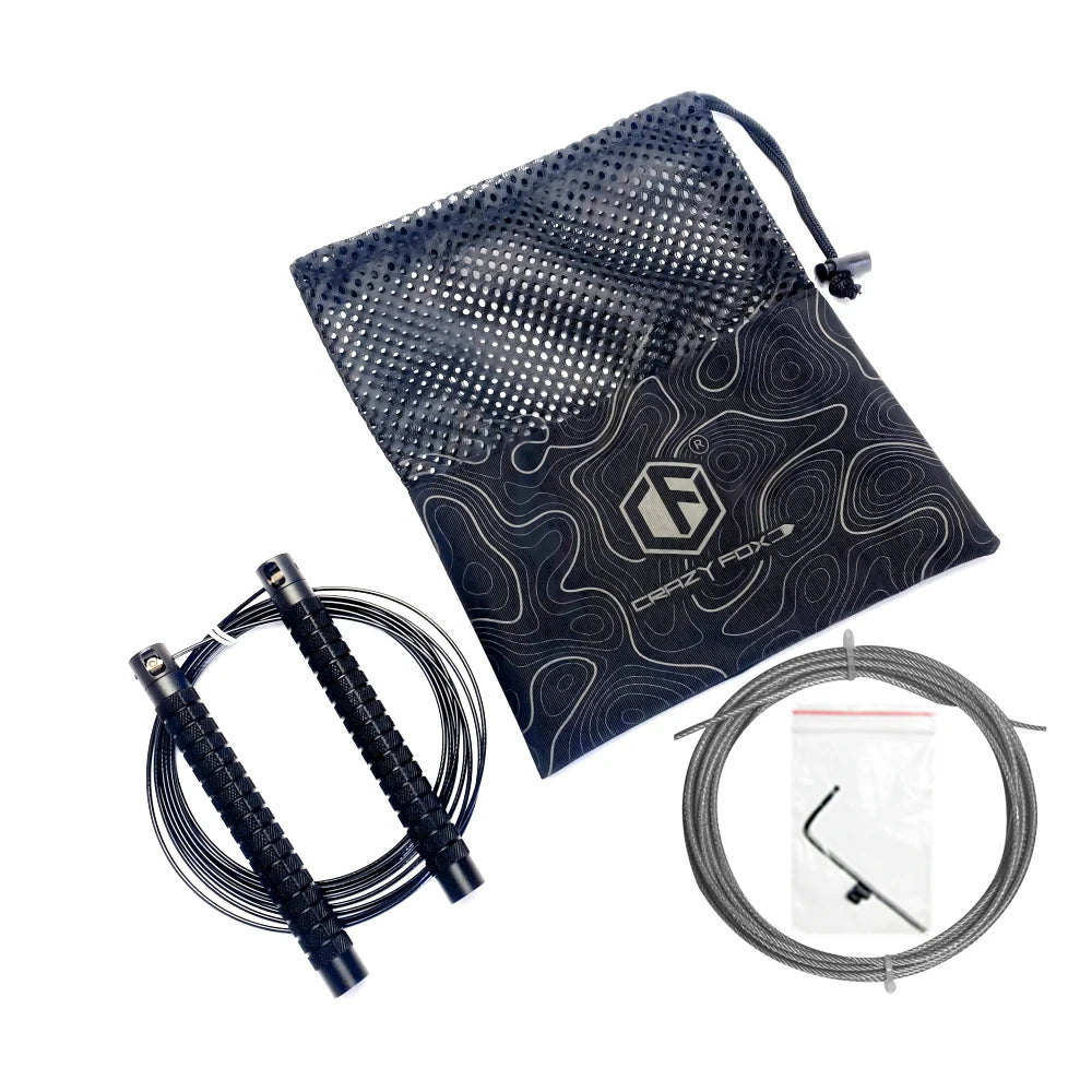Comp Double Unders Cable Speed Rope - Adjustable Tangle Free Jump Rope with Ball Bearings, Saltar La Cuerda