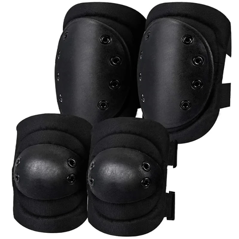 SSUNTAK 1Set/4PCS Knee Elbow Pads Protective Gear Set for Adults Outdoor Cycling Hiking CS Airsoft Paintball Skate Sports
