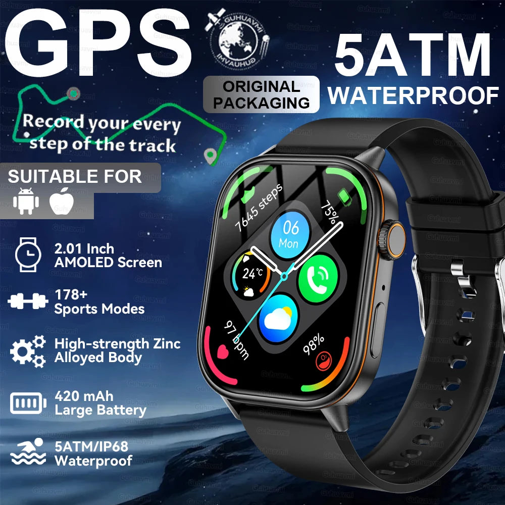 2026New Military Dual-band GPS Smart Watch Compass IP68K Waterproof Bluetooth Call Heart rate Sports Smart Watch For IOS Andriod
