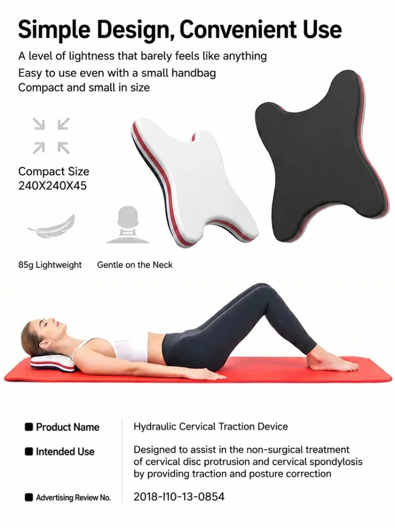 Neck and Shoulder Relaxer Cervical Traction Pillow, Portable Neck Stretcher for Pain Relief, Cervical Spine Support Orthosis,