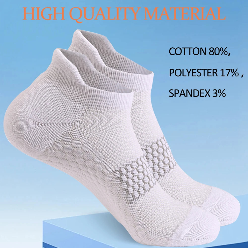 6pairs Anti-Slip Gym Socks for Men Honeycomb Ventilation Thickened Sole Quick-Dry Technology Running Non-Slip Workout Ankle Sock