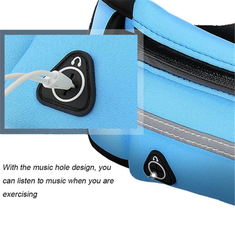 Waterproof Running Waist Bag Canvas Sports Jogging Portable Outdoor Phone Holder Belt Bag Women Men Fitness Sport Accessories