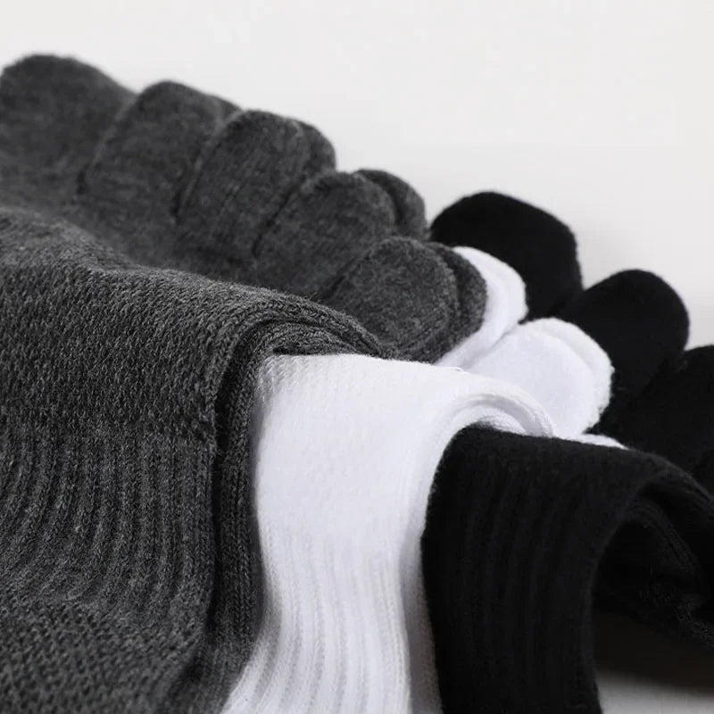 4 Pairs Man Toe Socks Long Sport Plus Large Cotton Compression Mesh Sweat-Absorbing Outdoor Bike Run Hiking Five Finger Sock Boy