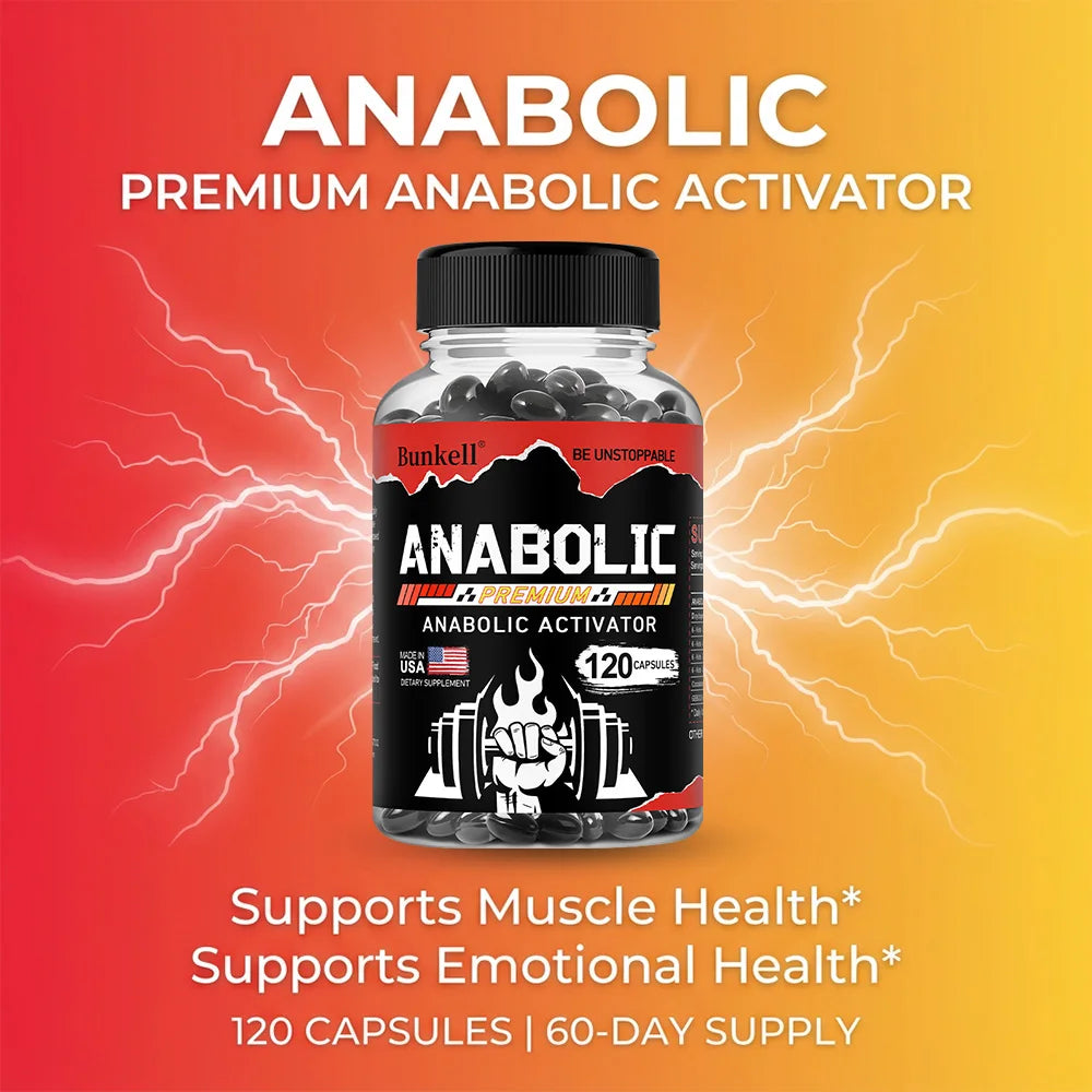 Men’s Muscle Builder Capsules, Lean Muscle Growth, Strength, Endurance, Recovery, Metabolism & Abs Support, 30/60/120 Capsules