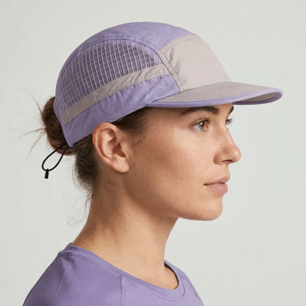 Color-Blocked Quick-drying Baseball Cap Retro 5-panel Soft Brim Breathable Peaked Cap Adjustable Lightweight Mesh Running Caps
