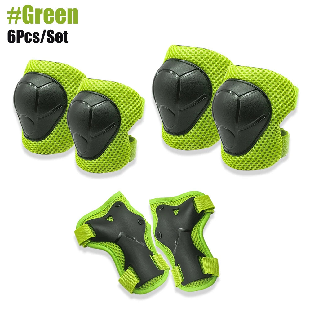 6Pcs/Set Protective Gears Set for Kids Children Knee Pad Elbow Pads Wrist Guards Child Safety Protector Kit for Cycling Skating