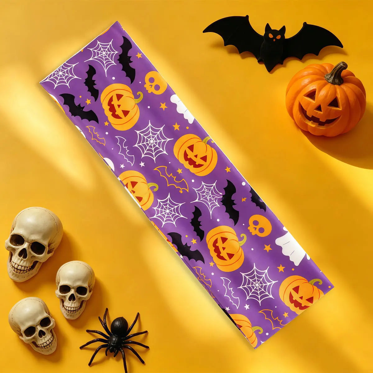 1PC  2026 New Halloween Headband - Fashionable and Cute Pumpkin Ghost Print Scarf - Elasticated Party Party Accessories