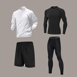 Men's Quick Drying Sports Suit Autumn Track and Field Zipper Training Running Fitness Long Sleeved Bicycle Breathable Sportswear