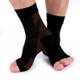 Copper Compression Ankle Brace Sock for Men and Women, Pain Relief Support, Foot Anti-Fatigue, Sport Running, Cycling, 1Pair