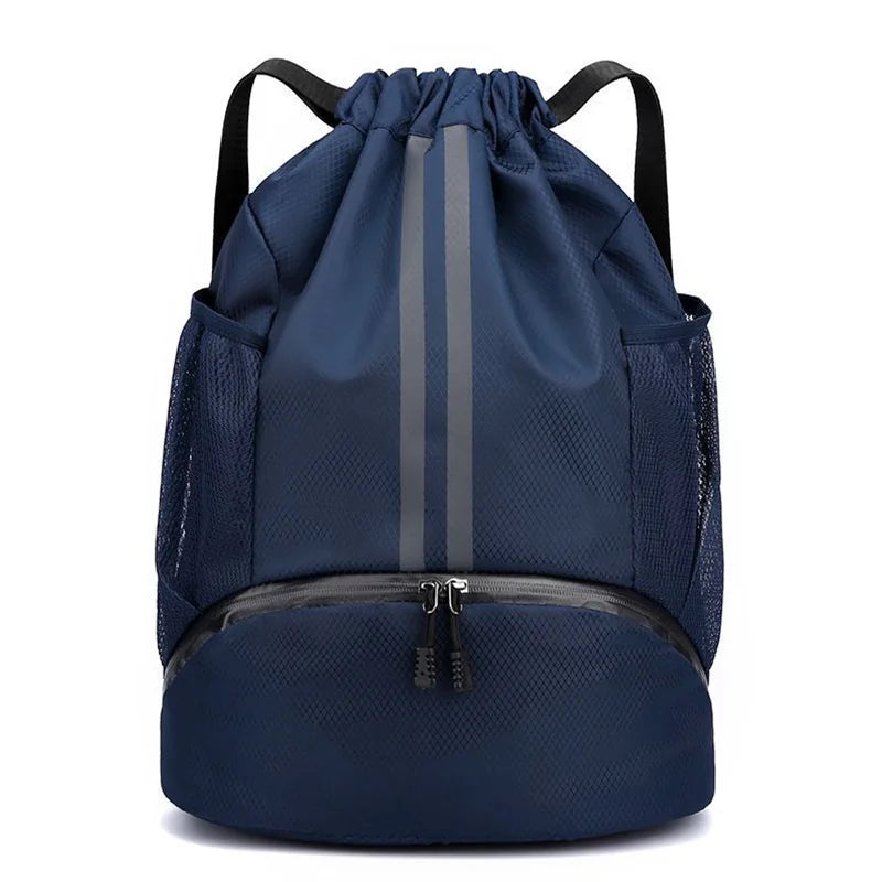 Sports Backpack Drawstring Basketball Backpack for Women&Men String Swim Gym Bag with Shoes Compartment and Wet Proof Pocket