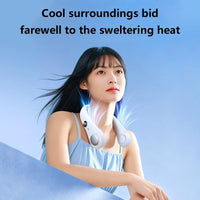 Lenovo Bladeless Neck Fan, Portable USB Rechargeable Hands Free Wearable Cooling Fan Long Battery Life Outdoor Travel Turbo Fan
