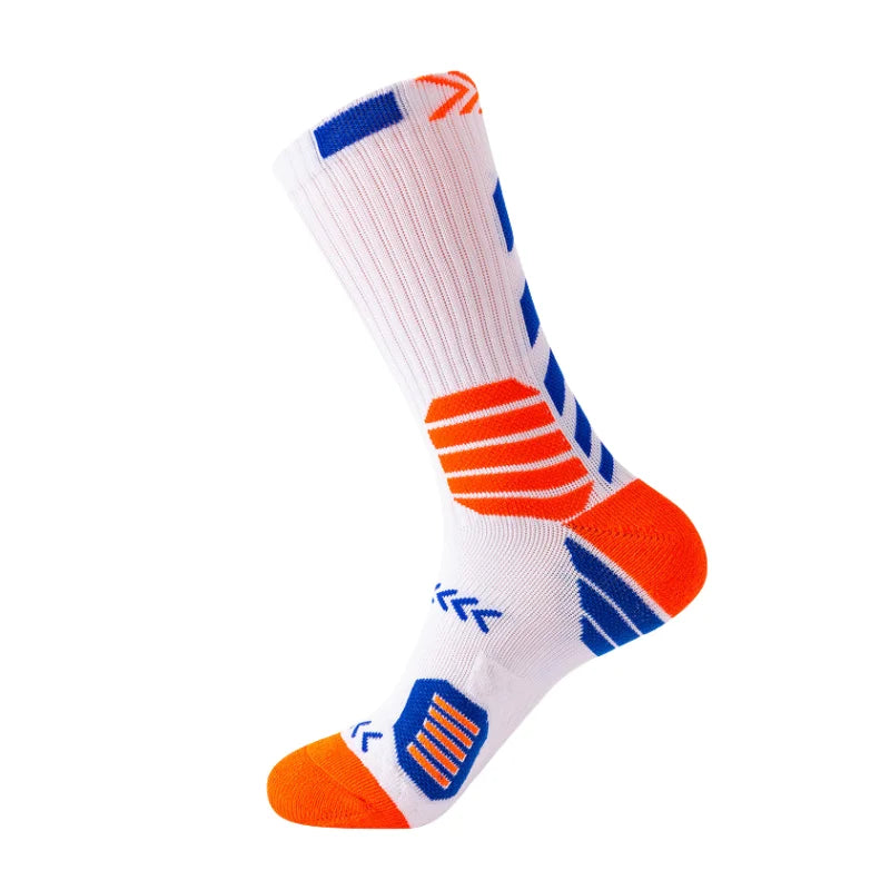 1pair Men's Cotton Sports Sock Comfortable Fashion Cotton Breathable Middle Tube Socks Soft Shock-Absorbing Breathable Male Sox