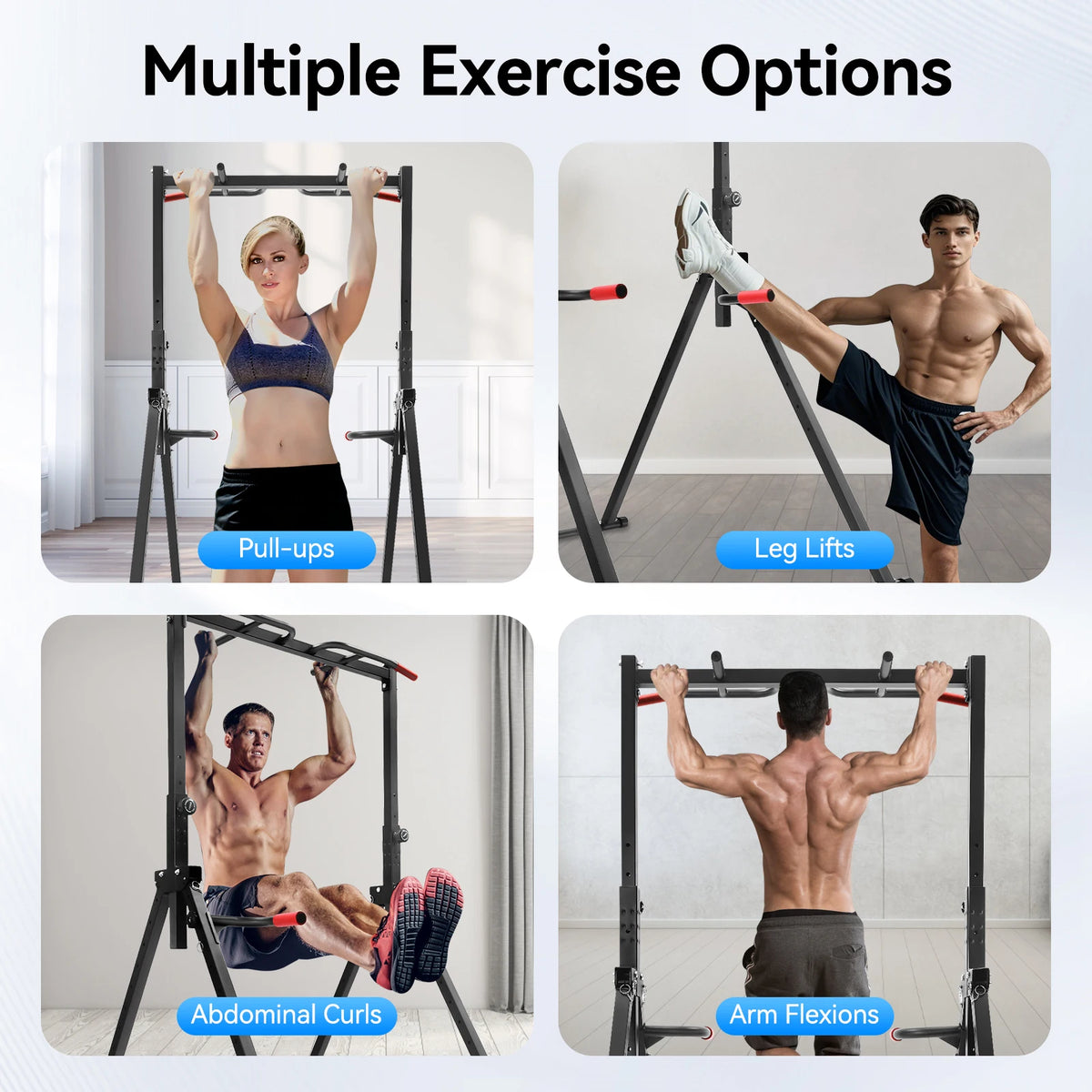 Triangular Pull Up Station Adjustable Height Pull Up Bar Gym Dip Bar Power Tower Workout Dip Station Chin Up Bar for Home Gym Equipment