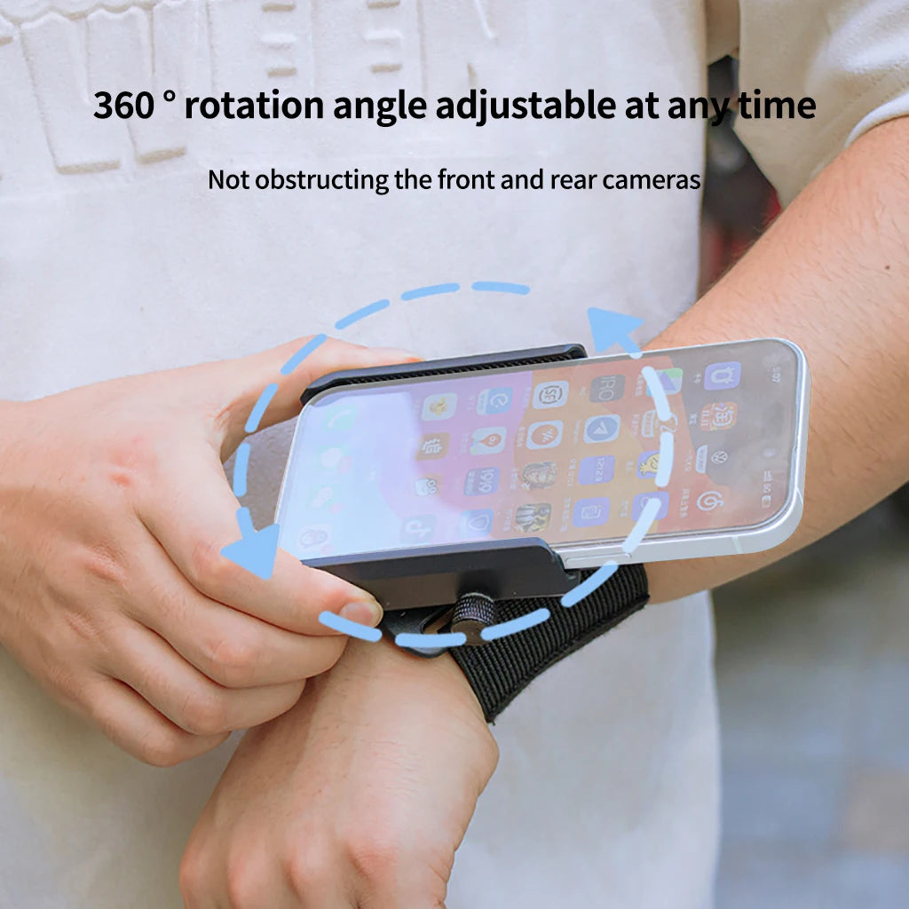 Wristband Phone Holder 360° Rotatable Universal Phone Wrist Strap for Smartphone Bike Cycling Armband for Hiking Biking Walking