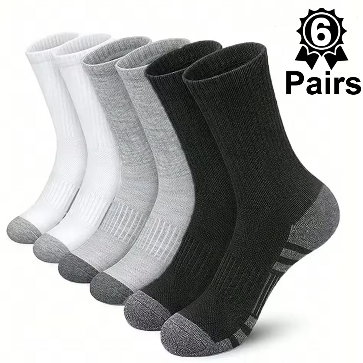 5Pairs Men's Outdoor Gym Socks High Quality Comfortable Soft Ground-Gripping Football Large Size New Style
