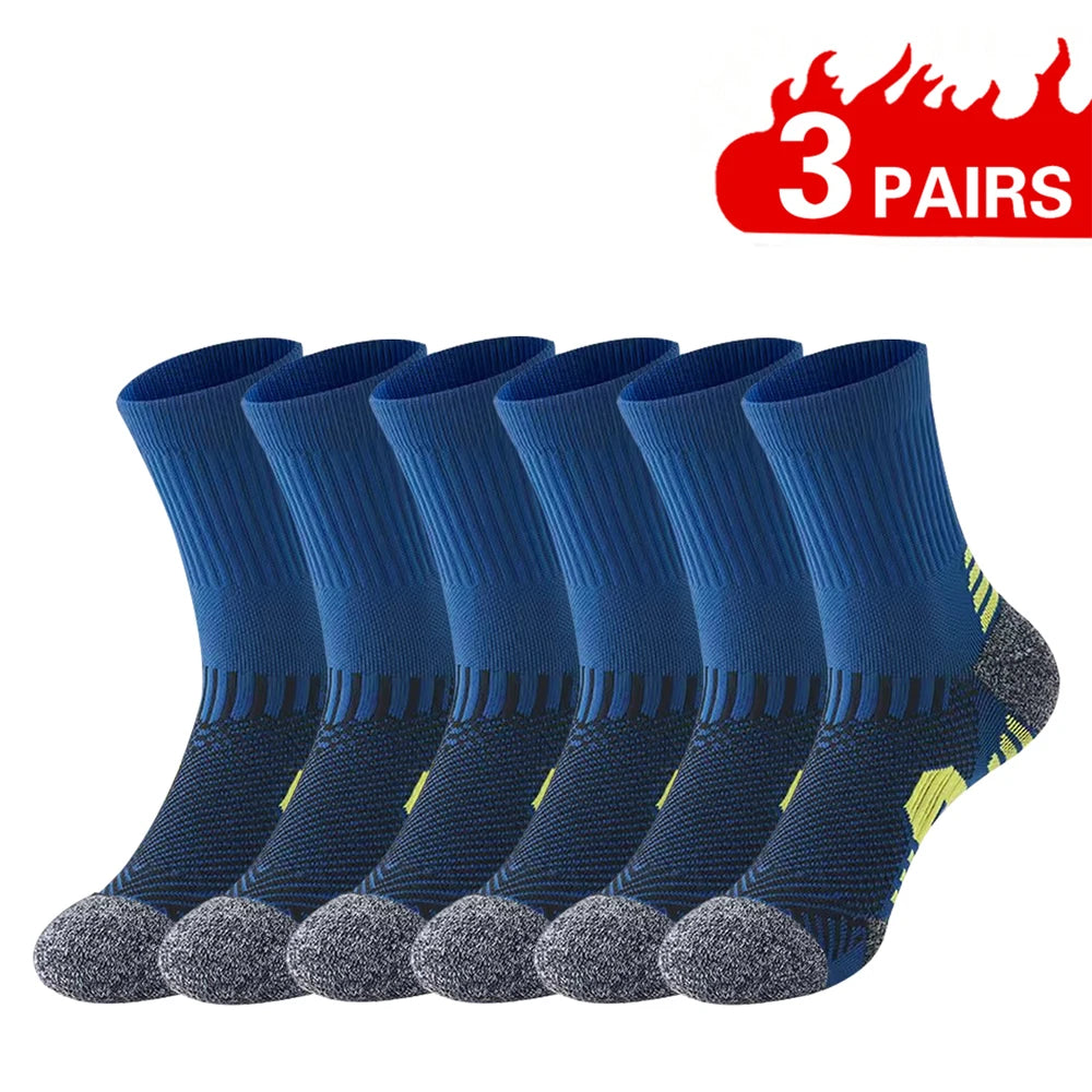 3/1 Pairs Professional Sport Socks Men's marathon running Compression Long Socks Outdoor Mountain climbing Training Short Sox