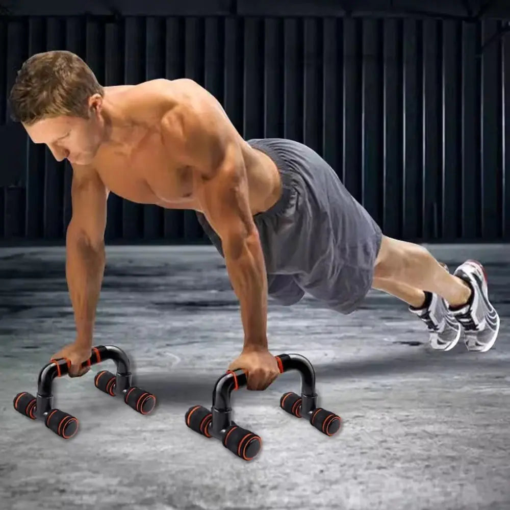 1 Pair of Gym Handles Non-slip Push-up Stand Strong Stable Pushup Bars Durable H-shaped Calisthenics Parallel Bars Fitness
