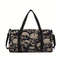 Skull Flower Large Capacity Luggage Bag  For Boy And Girls Best Gifts 2D Flat Cartoon Travel Duffels Hand Bag For Children