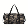 Skull Flower Large Capacity Luggage Bag  For Boy And Girls Best Gifts 2D Flat Cartoon Travel Duffels Hand Bag For Children