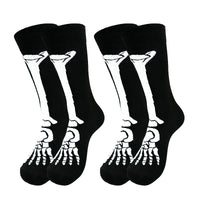 1 Pair Halloween Skeleton Ghost Claw Cartoon Print Casual Socks for Men and Women Mid-Calf Socks Autumn Winter Socks for Girls