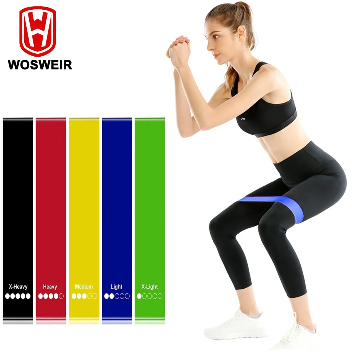 WOSWEIR-Training Resistance Bands Yoga Gym Fitness Gum Pull Up Assist Rubber Band Crossfit Exercise Home Workout Equipment