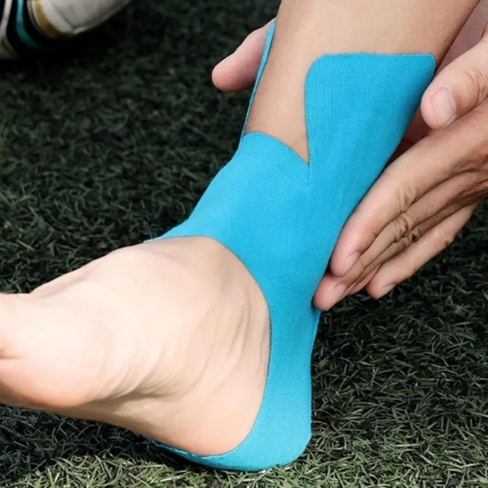 5pcs Pre-Cut Kinesiology Tape Breathable Elastic Sports Ankle Tape Waterproof Self-Adhesive Muscle Support Tape Marathon