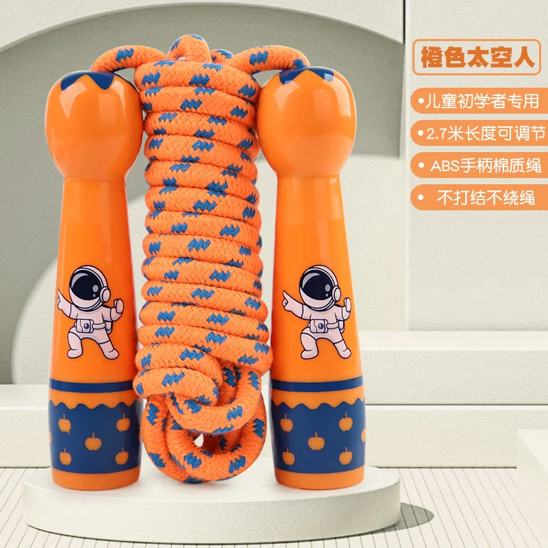 Children's Adjustable Cotton Jump Ropes Sport Fitness Lovely Cartoon Skipping Handle Fillet Design Outdoor Sports Toy