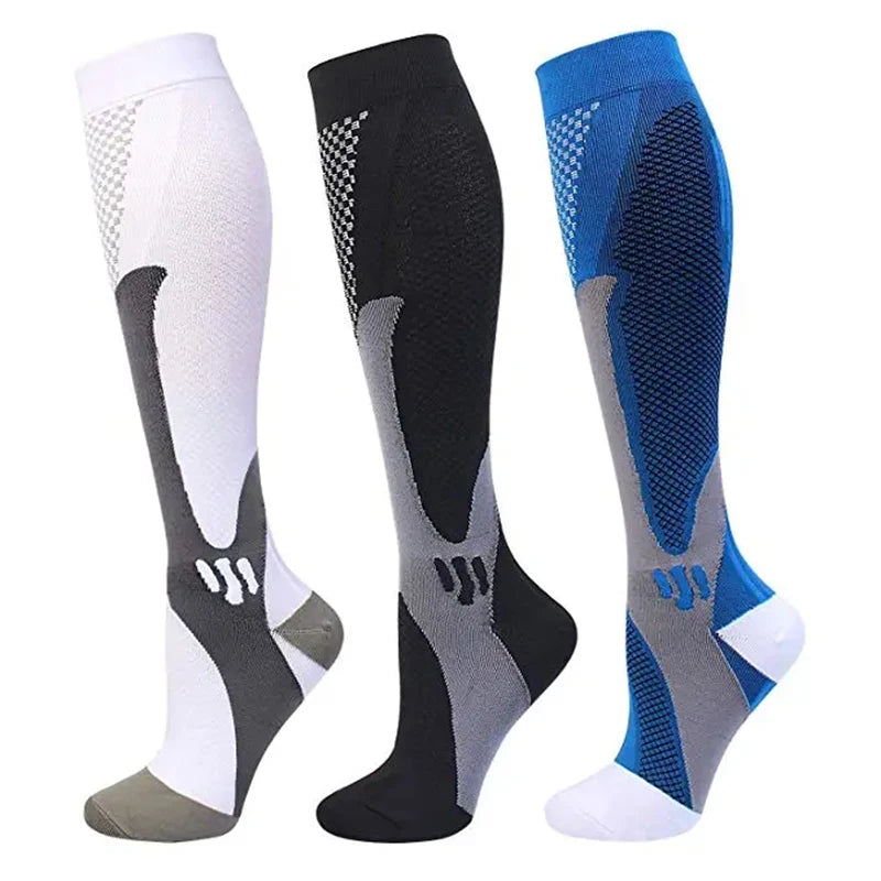 3 Pairs Compression Socks Men Gym Outdoor Football Natural Hiking Cycling Socks Varicose Veins Diabetes Swelling Pregnancy Socks
