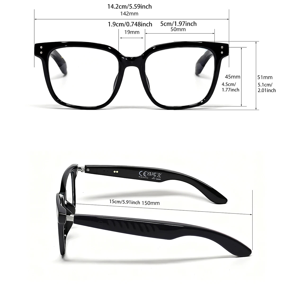 New Smart AI Translation Wireless Glasses with Audio Playback, Suitable for Work, Outdoor Activities, Cycling, and Beach Use