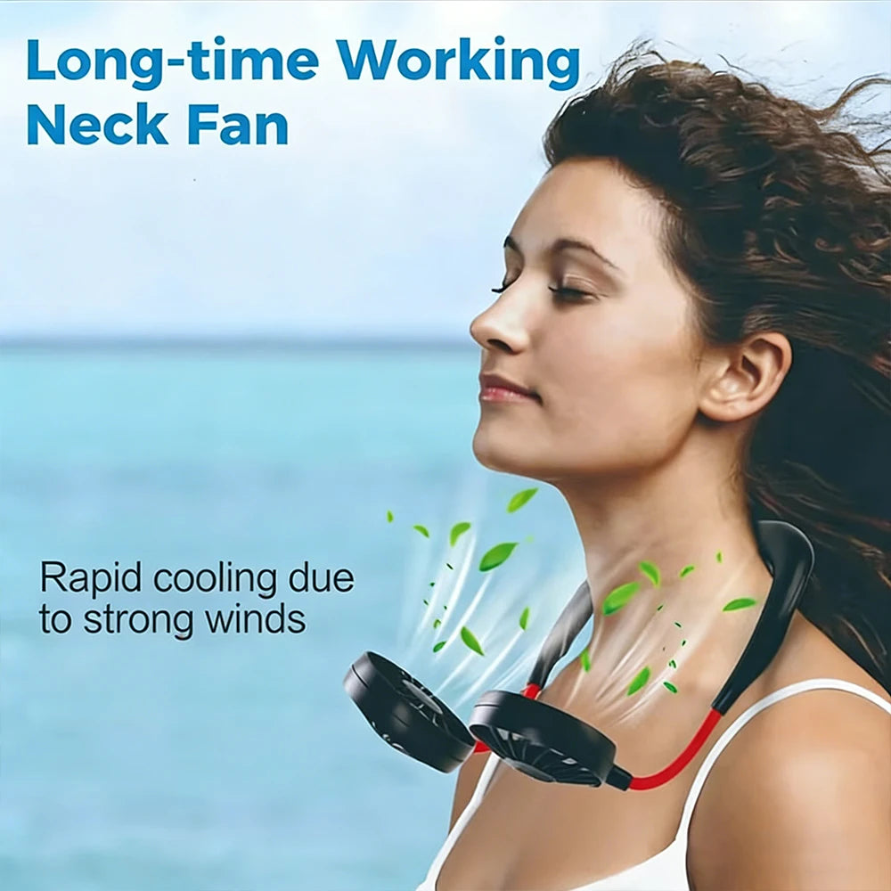 Sports Wear Portable Neck Hanging Fan Lazy Charging Student USB Small Fan Neck Fan Lazy Mini Portable Office Charging Small Mute