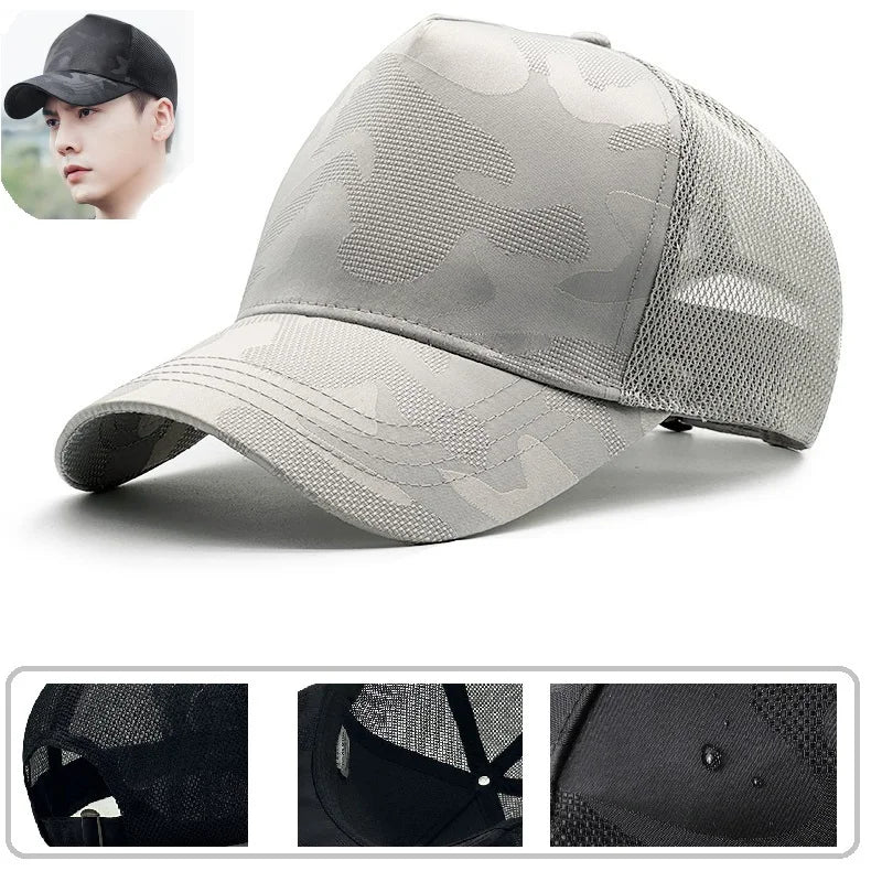 Big Head Man Baseball Caps Summer Mesh Plus Size Causal Peaked Hats 56-60cm 62-68cm Oversize XXL Snapbacks
