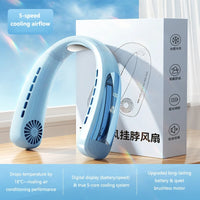 Lenovo USB Rechargeable Bladeless Neck Fan Digital Display Turbo High Speed Portable Hiking Outdoor Wearable Hands-Free