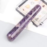 Natural Amethyst Massage Stick Jade Yoni Wand Face Body Eye Crystal Stone Massager Health Skin Care Gua Sha Lifting Yoni Tool