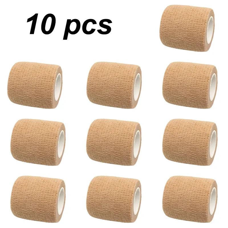 10 Rolls Athletic Wrap Tape Self Adhesive Elastic Bandage Sports Protector Knee Finger Wrist Pet Shoulder Tattoo Accessories