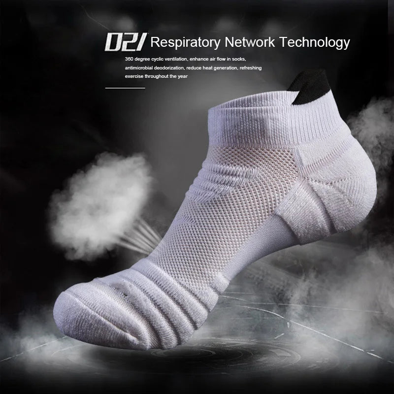 3Pair Professional Fitness Sports Socks Towel Bottom Non-Slip Running Socks Men Women Short Quick-Drying Basketball Training Sox